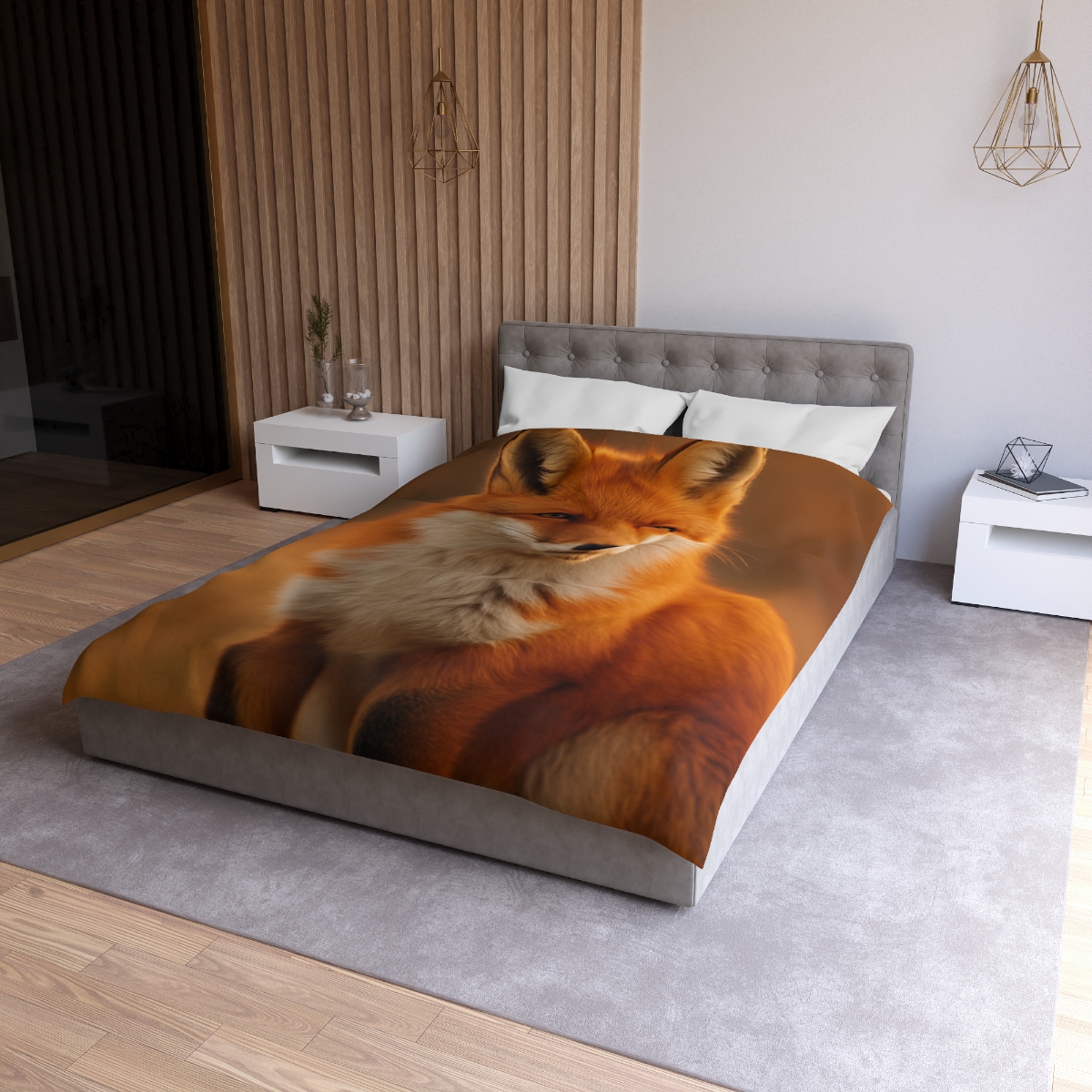 Crimson Whisper Red Fox stylish duvet covers