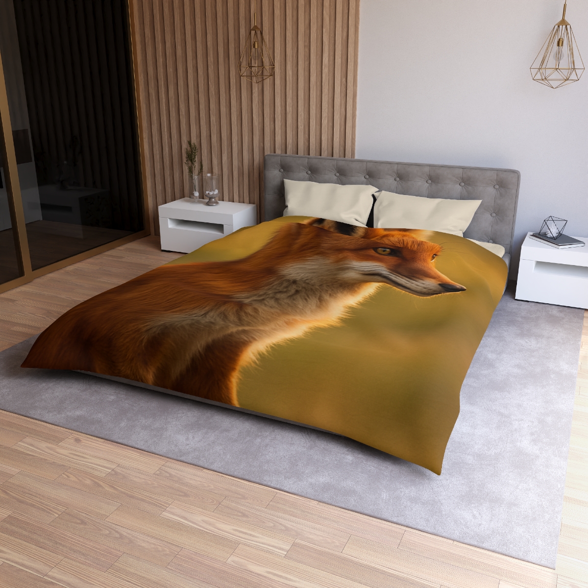 Crimson Whisper Red Fox soft comforter duvets