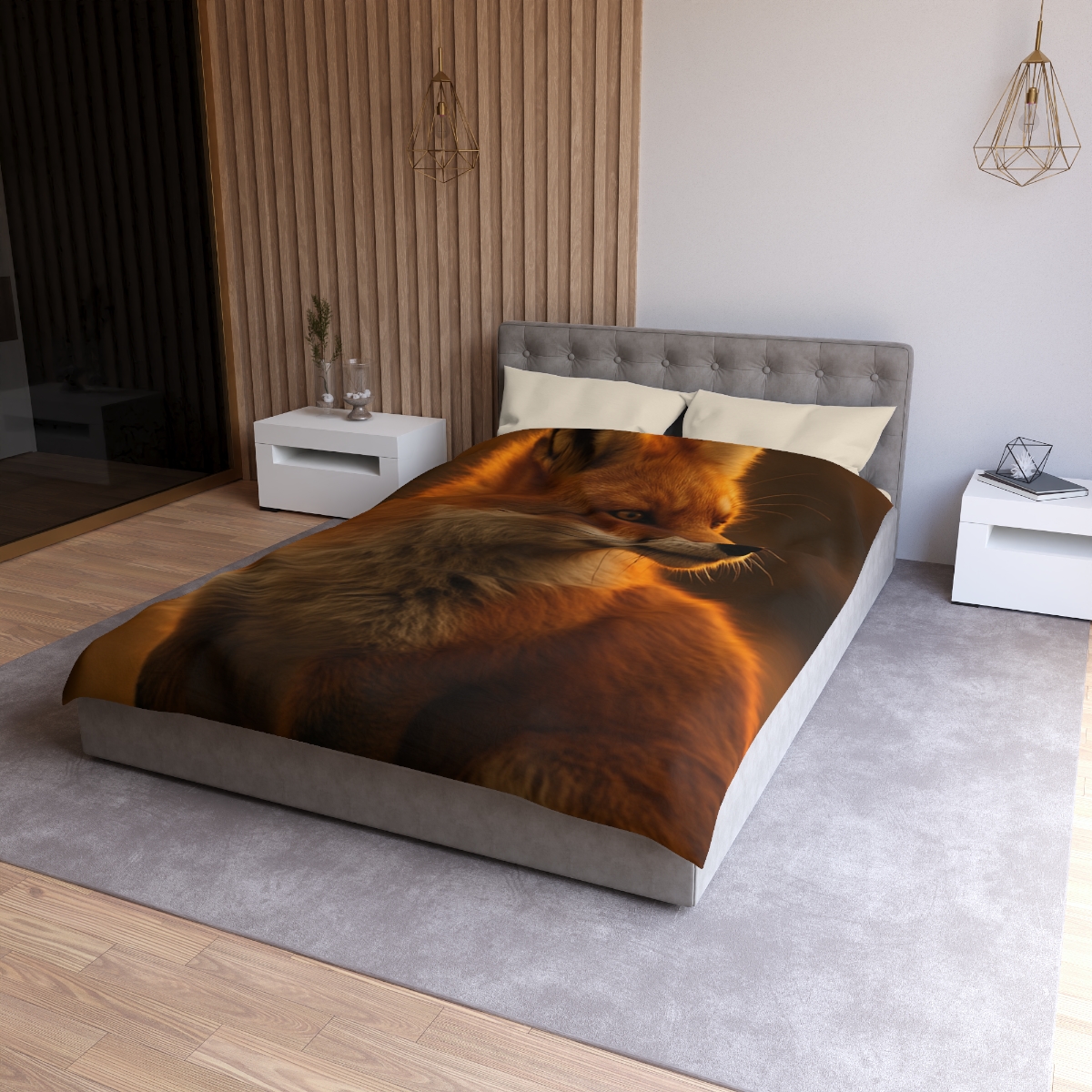 Crimson Whisper Red Fox warm winter duvets