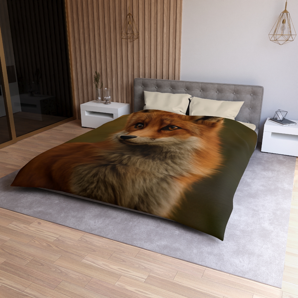 Crimson Whisper Red Fox unique patterned duvets