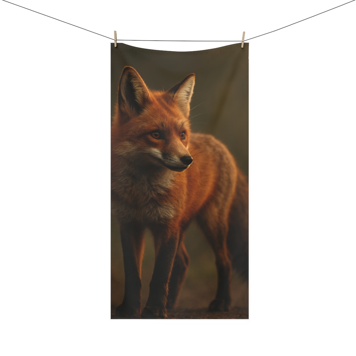 Crimson Whisper Red Fox stylish beach towels