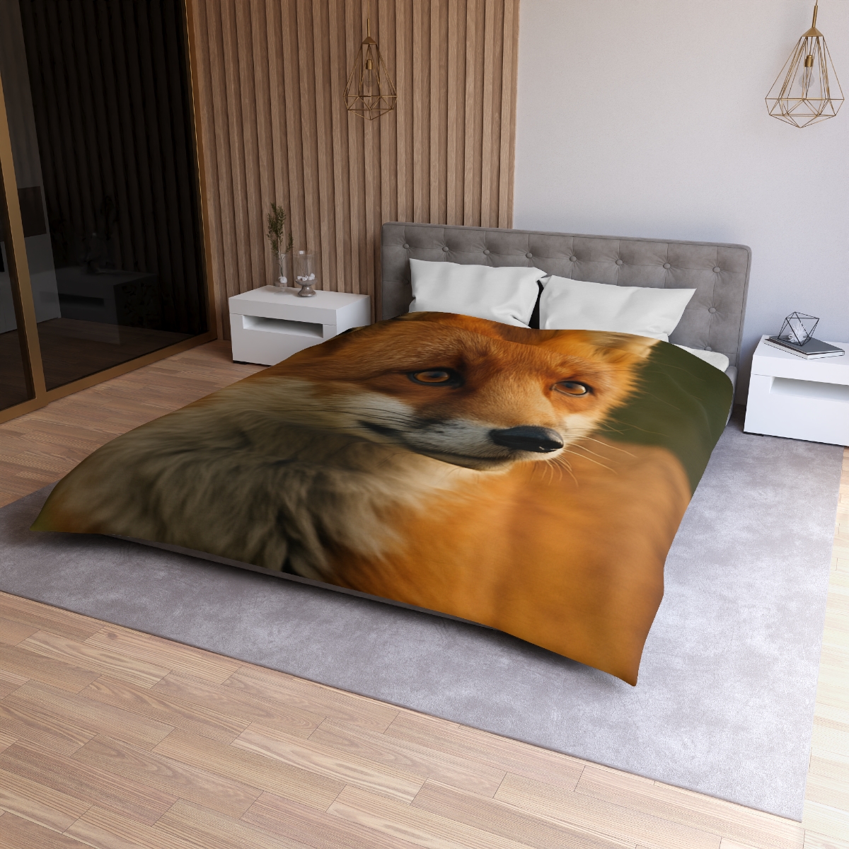 Crimson Whisper Red Fox custom duvets