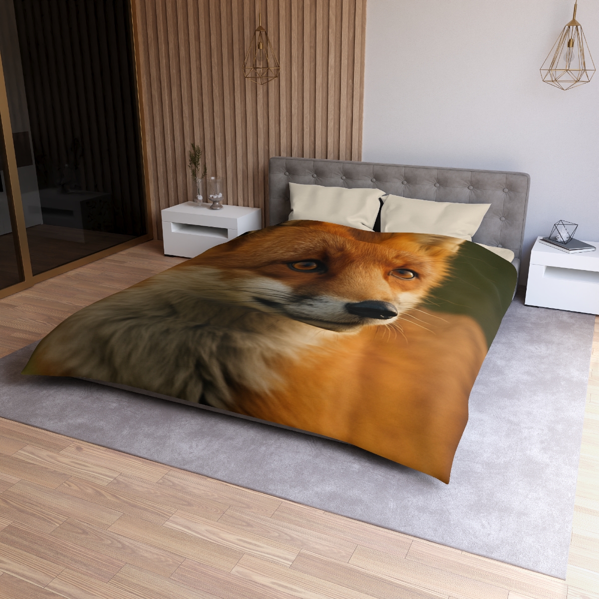 Crimson Whisper Red Fox custom duvets