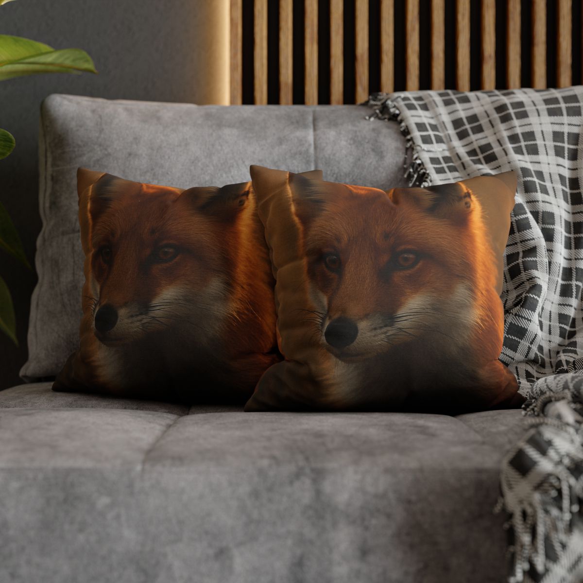 Crimson Whisper Red Fox soft cotton pillow cases