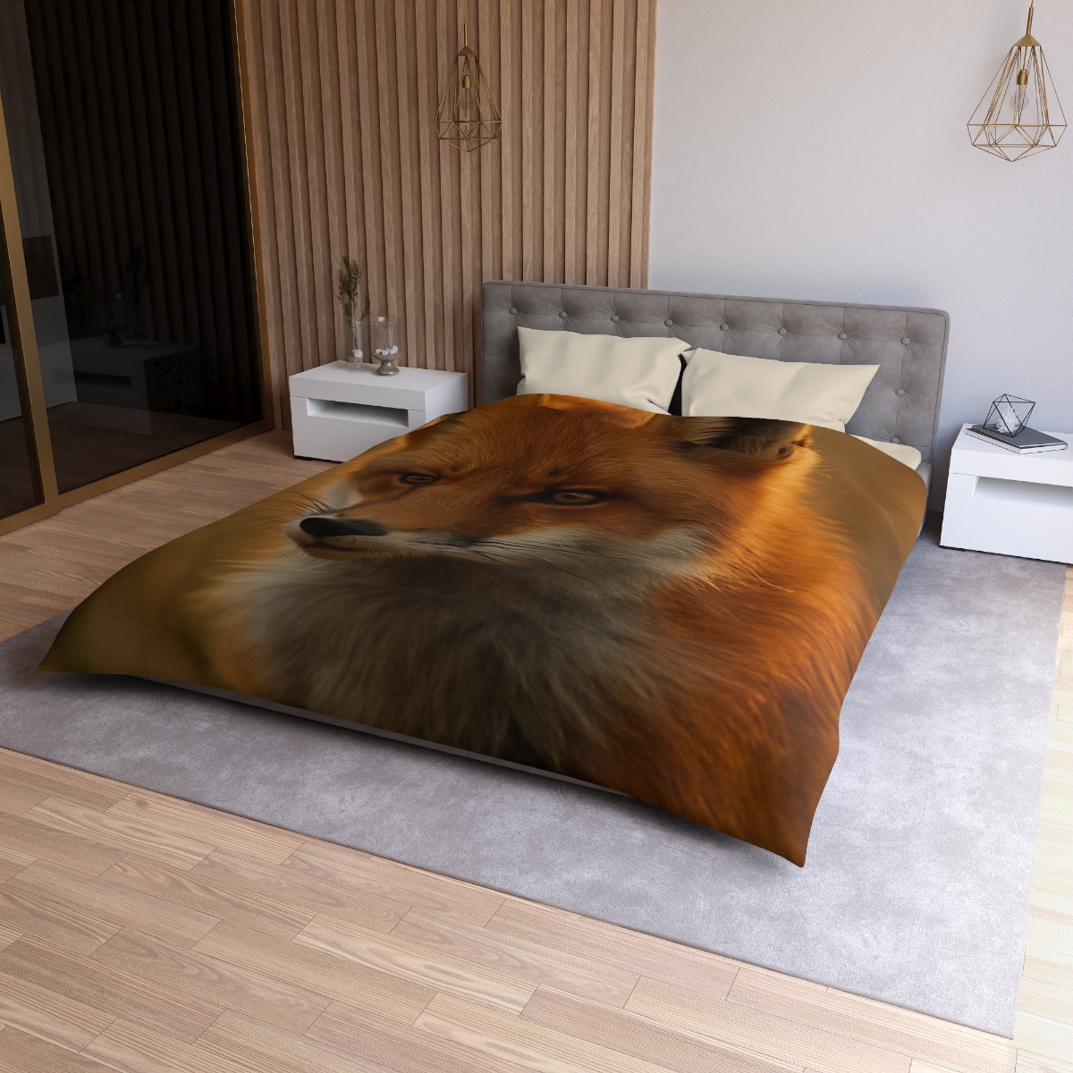 Crimson Whisper Red Fox custom duvets