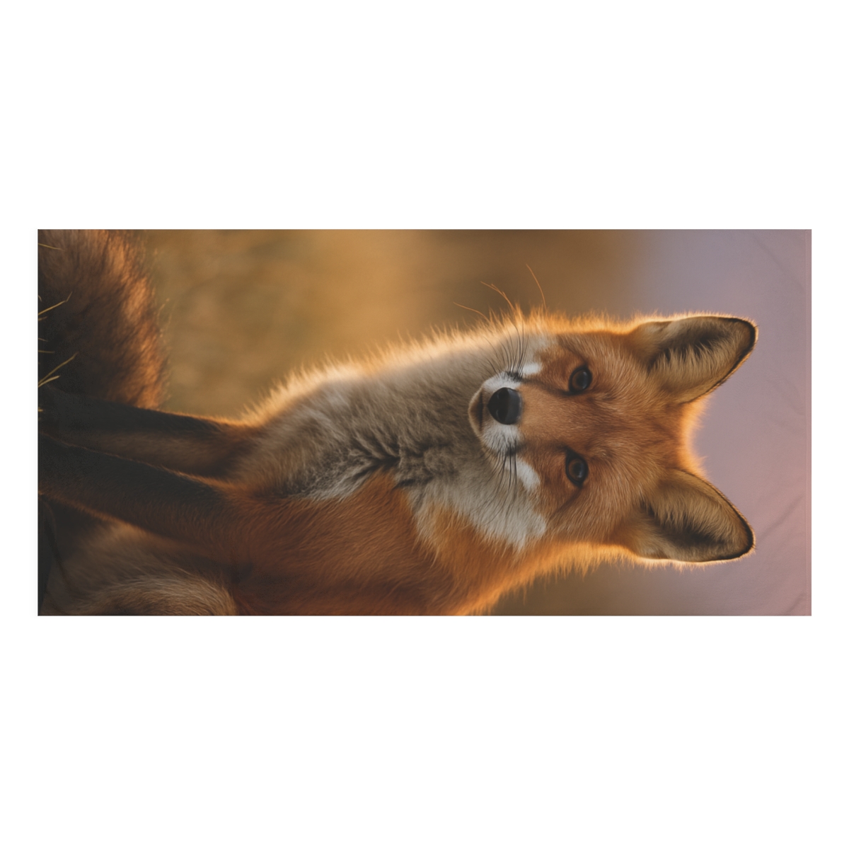 Crimson Whisper Red Fox personalized bath towels
