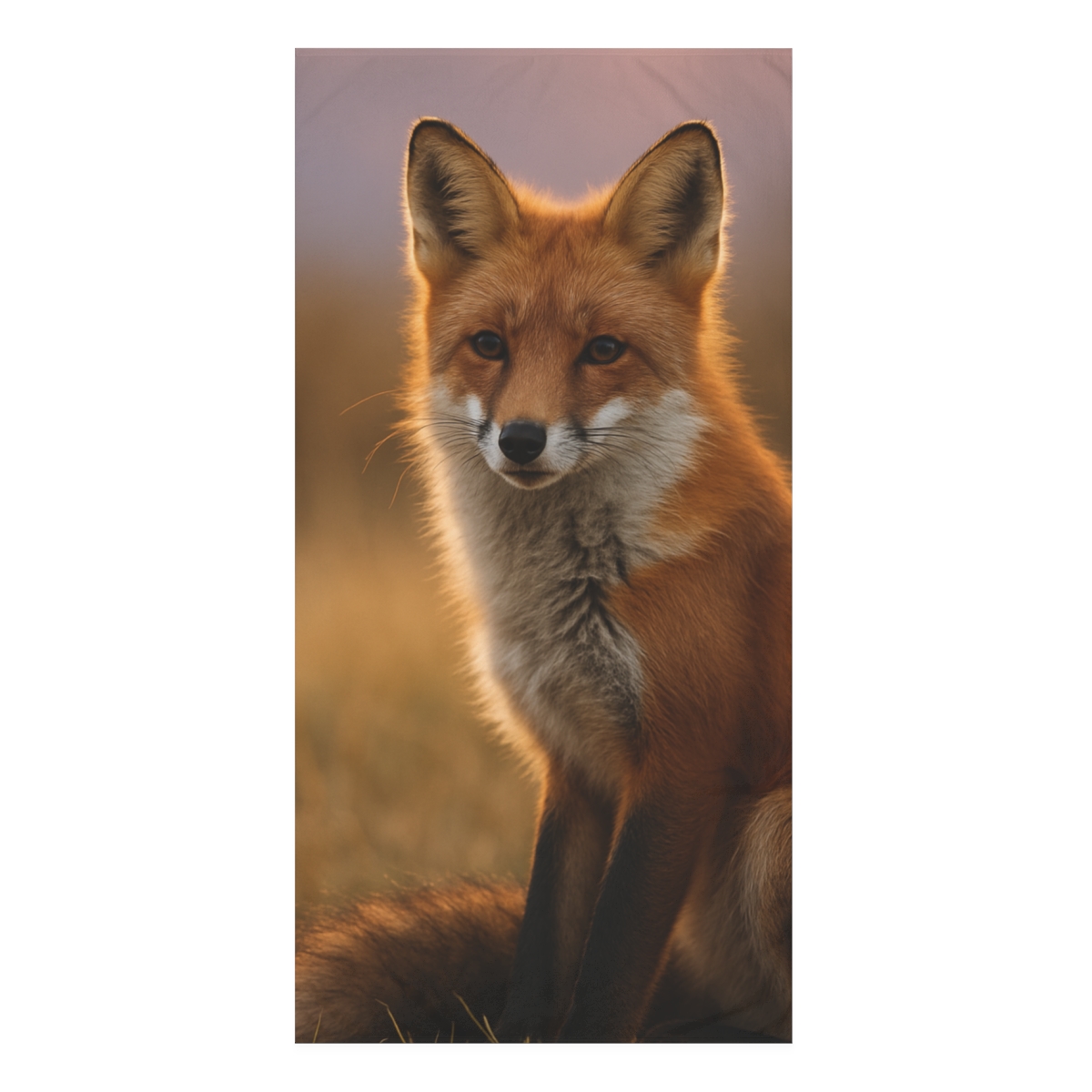 Crimson Whisper Red Fox personalized bath towels