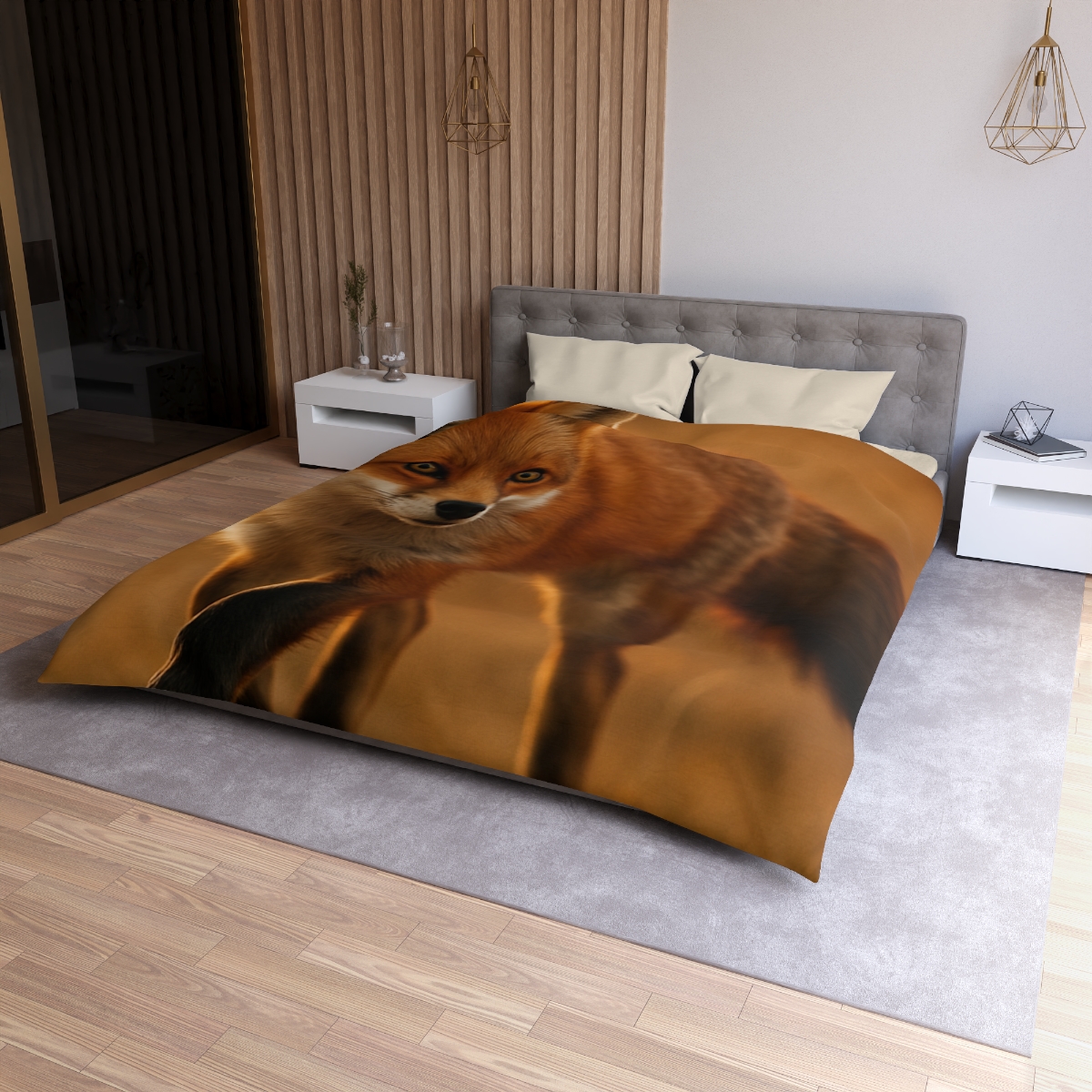 Crimson Whisper Red Fox custom duvets