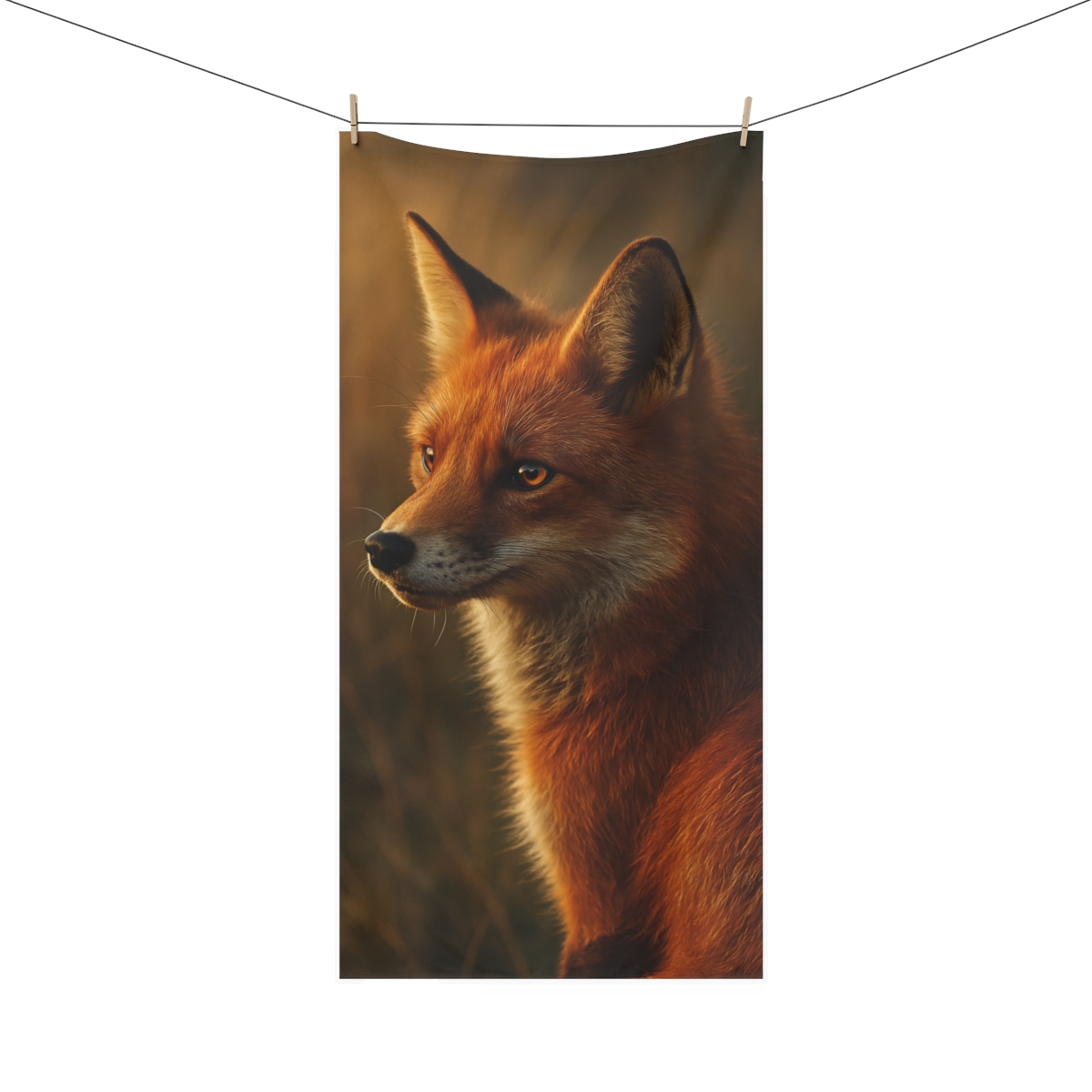 Crimson Whisper Red Fox unique gift towels