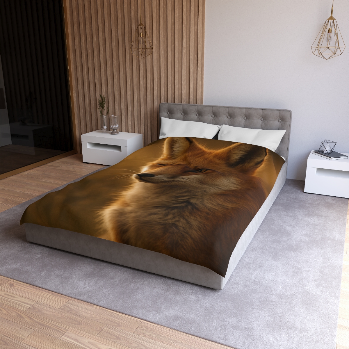 Crimson Whisper Red Fox stylish duvet covers