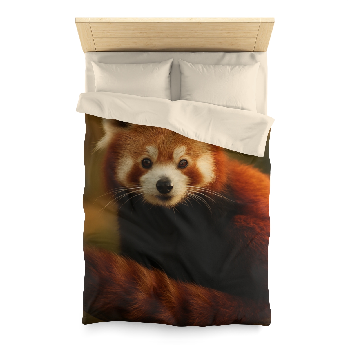 Crimson Whisper Red Panda personalized bedding duvets