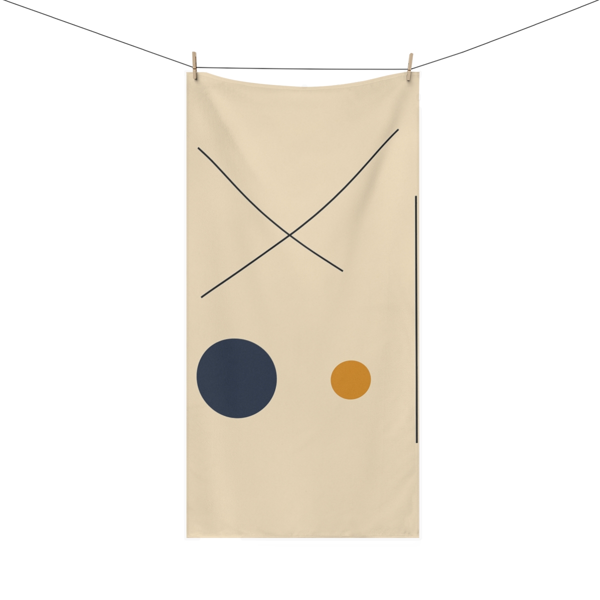 Crossing Lines With Twin Discs Balance designer printed towels