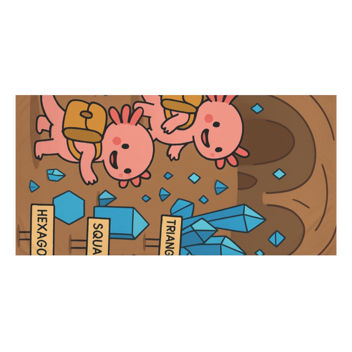 Crystal Cave Axolotl Explorers soft cotton towels