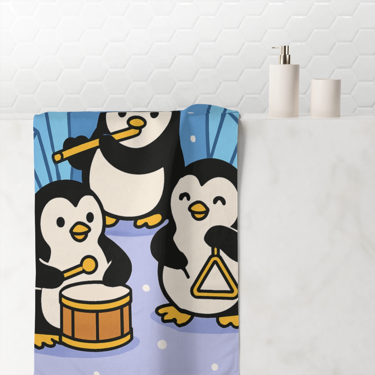 Crystal Cave Penguin Orchestra stylish beach towels