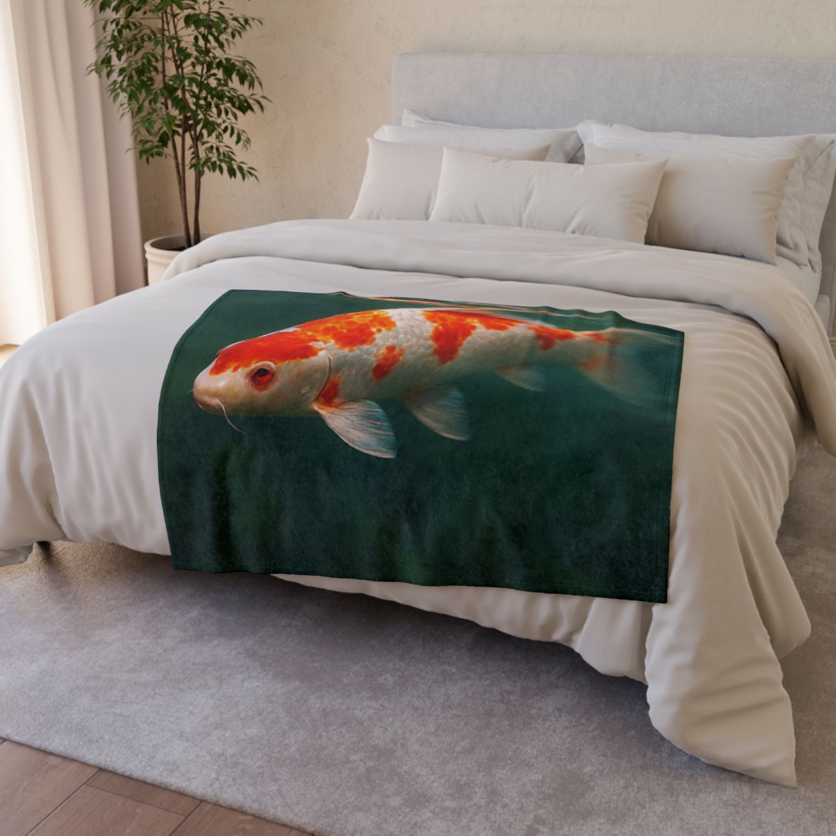 Crystal Current Koi Fish soft fleece blankets