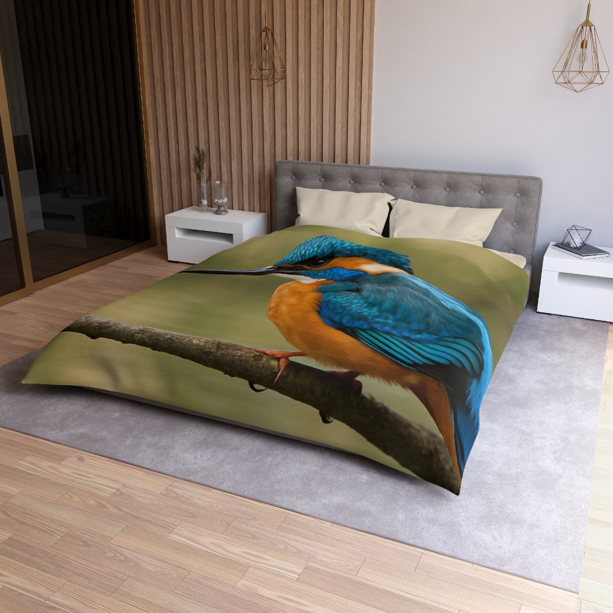 Crystal Dive Common Kingfisher unique patterned duvets