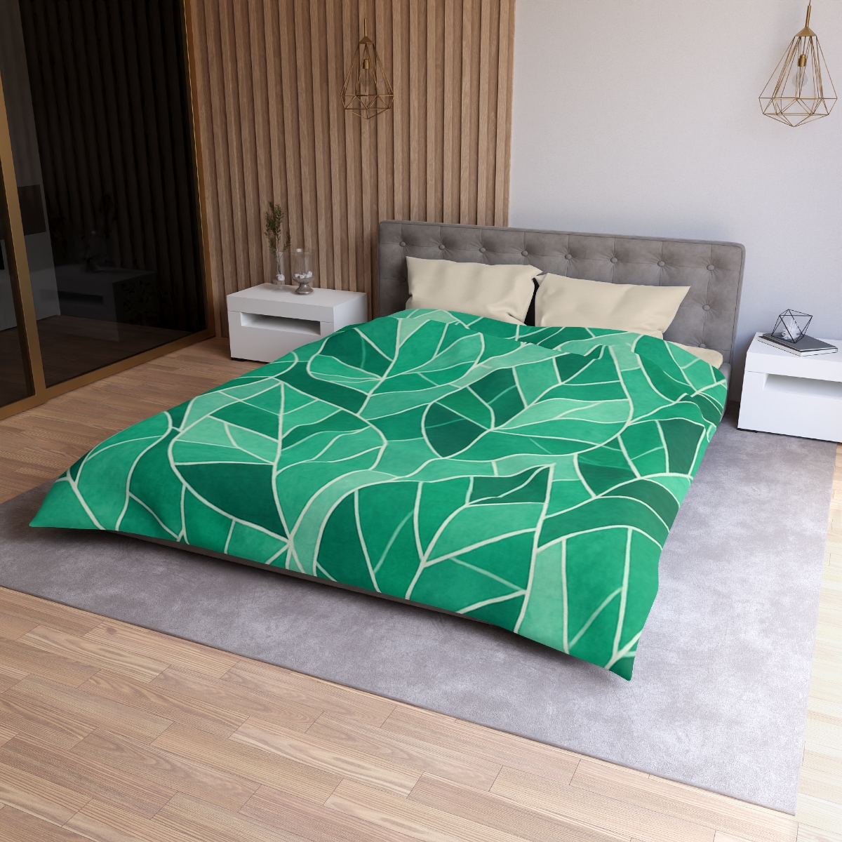 Crystal Leaf Mosaic designer printed duvets