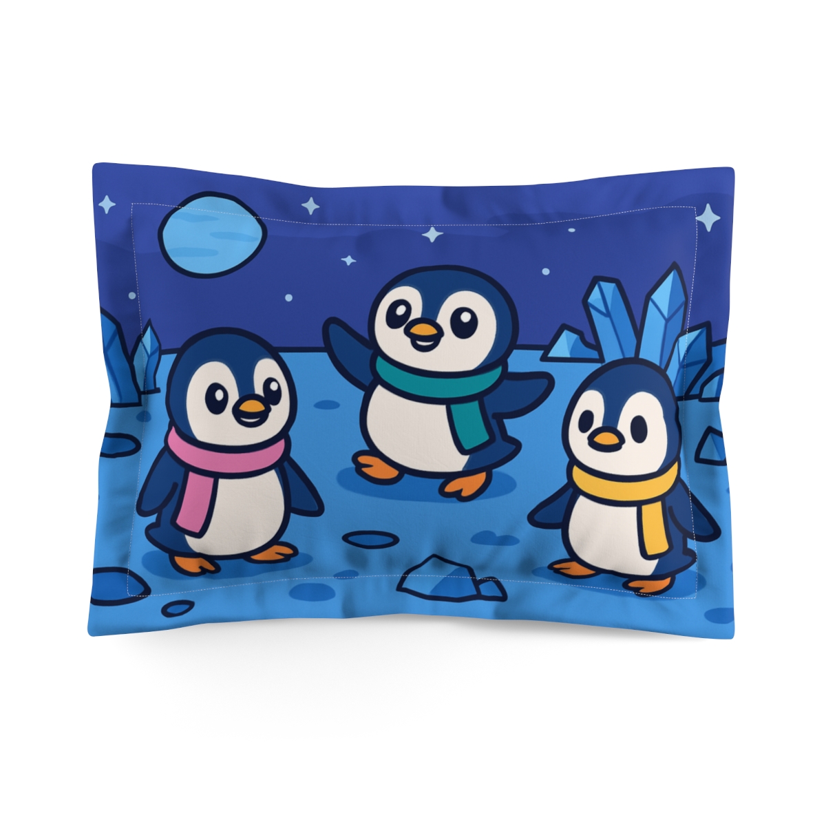 Curious Penguins On The Ice Planet comfortable bed pillows