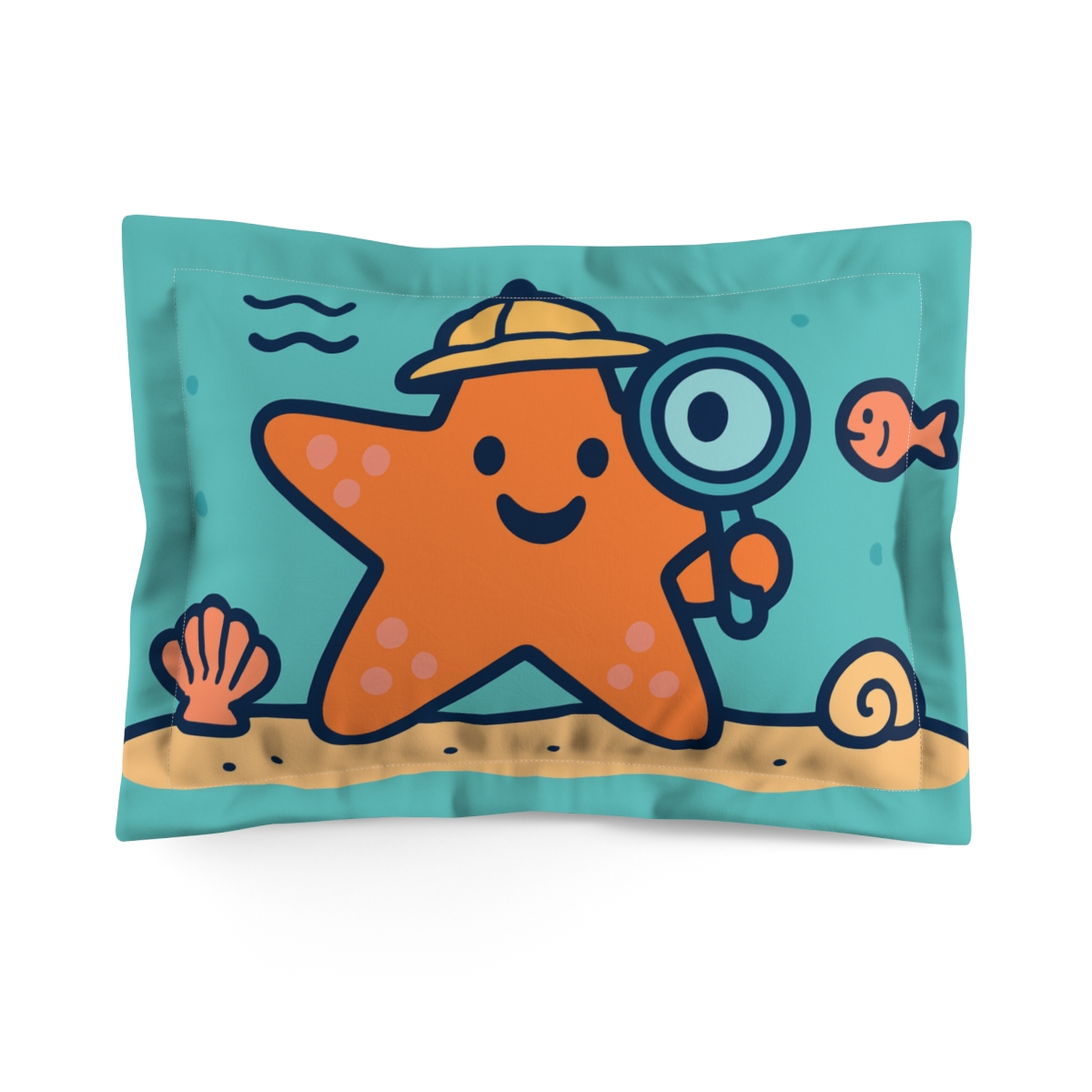 Curious Starfish Explorer designer printed pillows