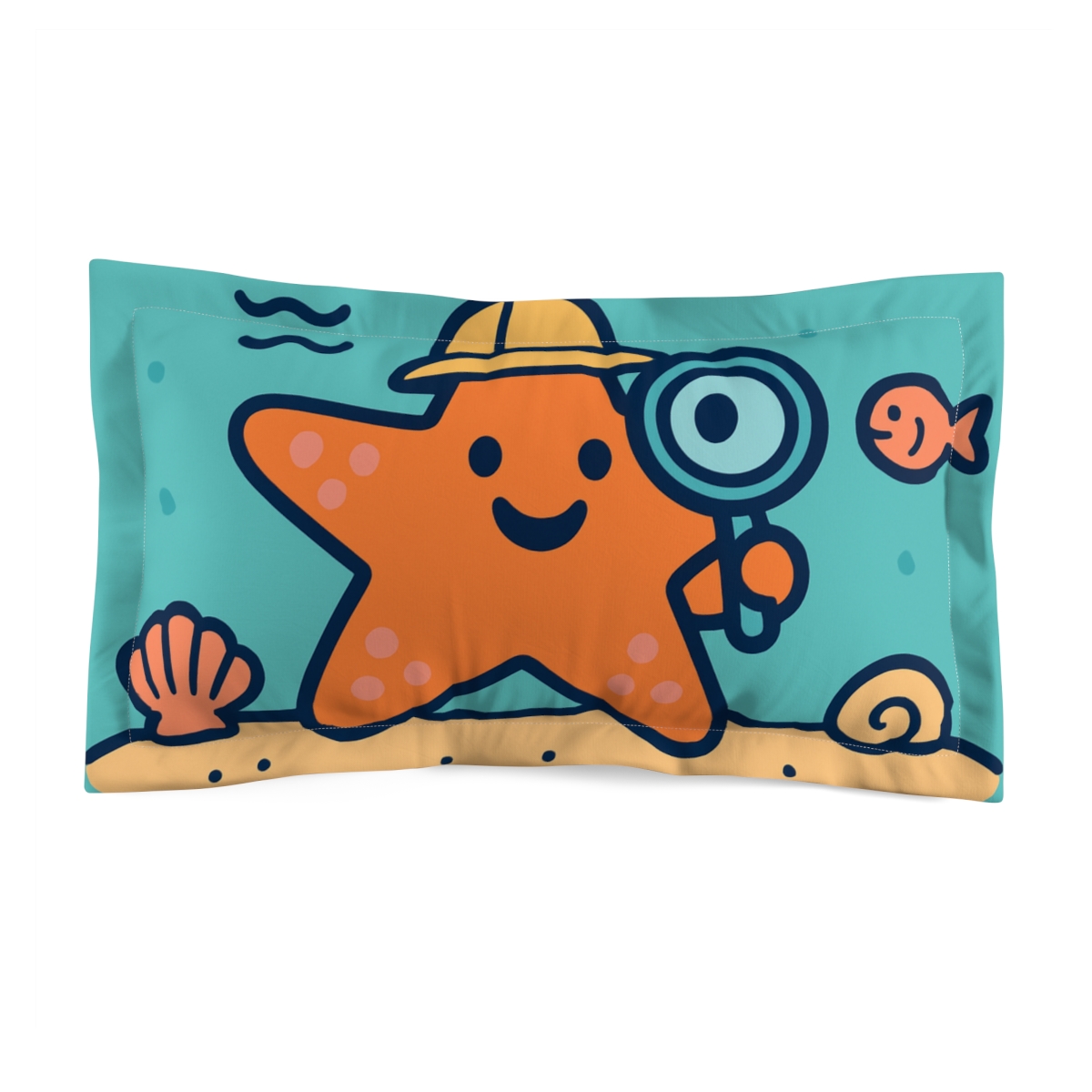 Curious Starfish Explorer designer printed pillows