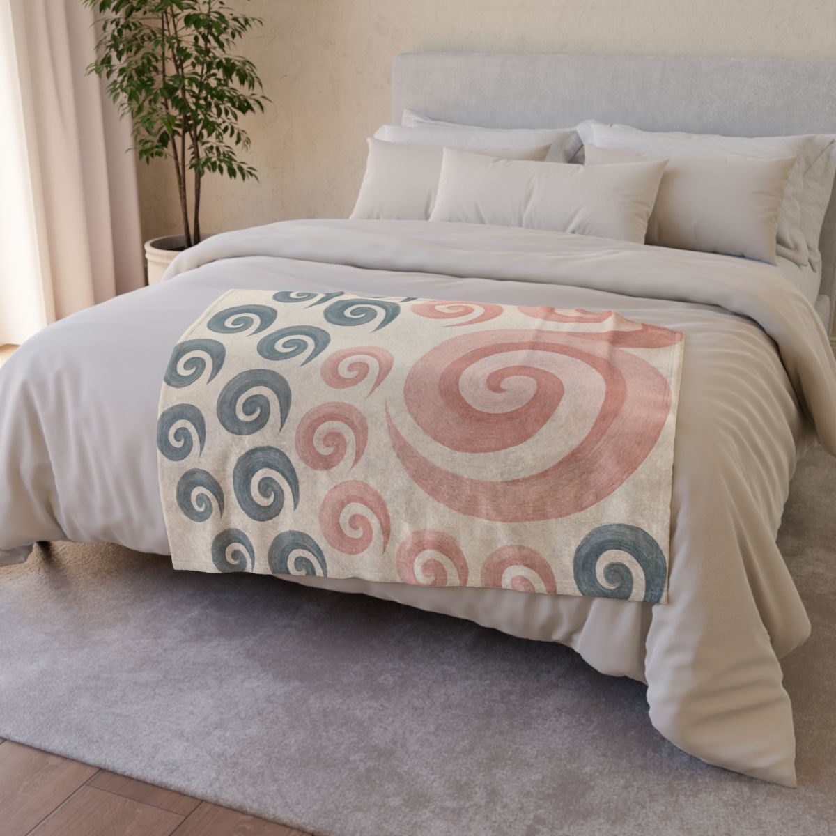 Curling Bud Spiral personalized cozy blankets