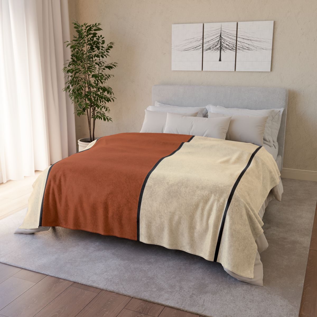Offset Rectangle Pairing stylish throw blankets