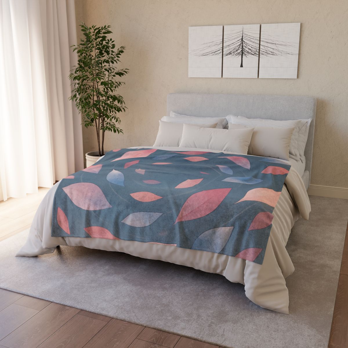 Orbiting Blossom Fragments soft fleece blankets