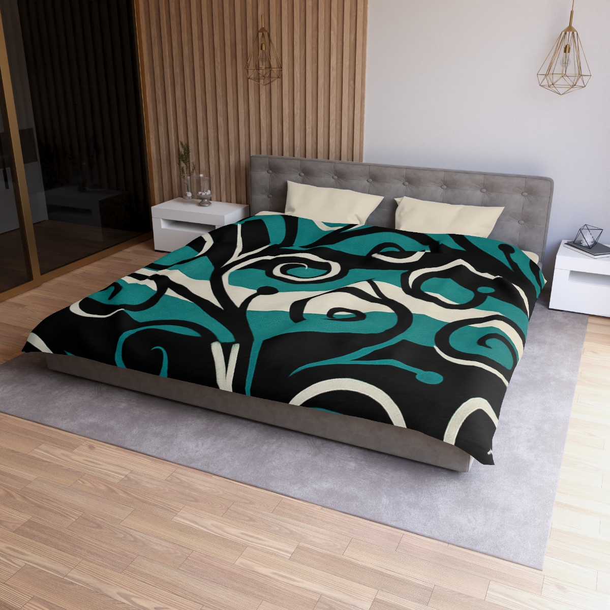 Vine Curl Wave Interference trendy bedroom duvets