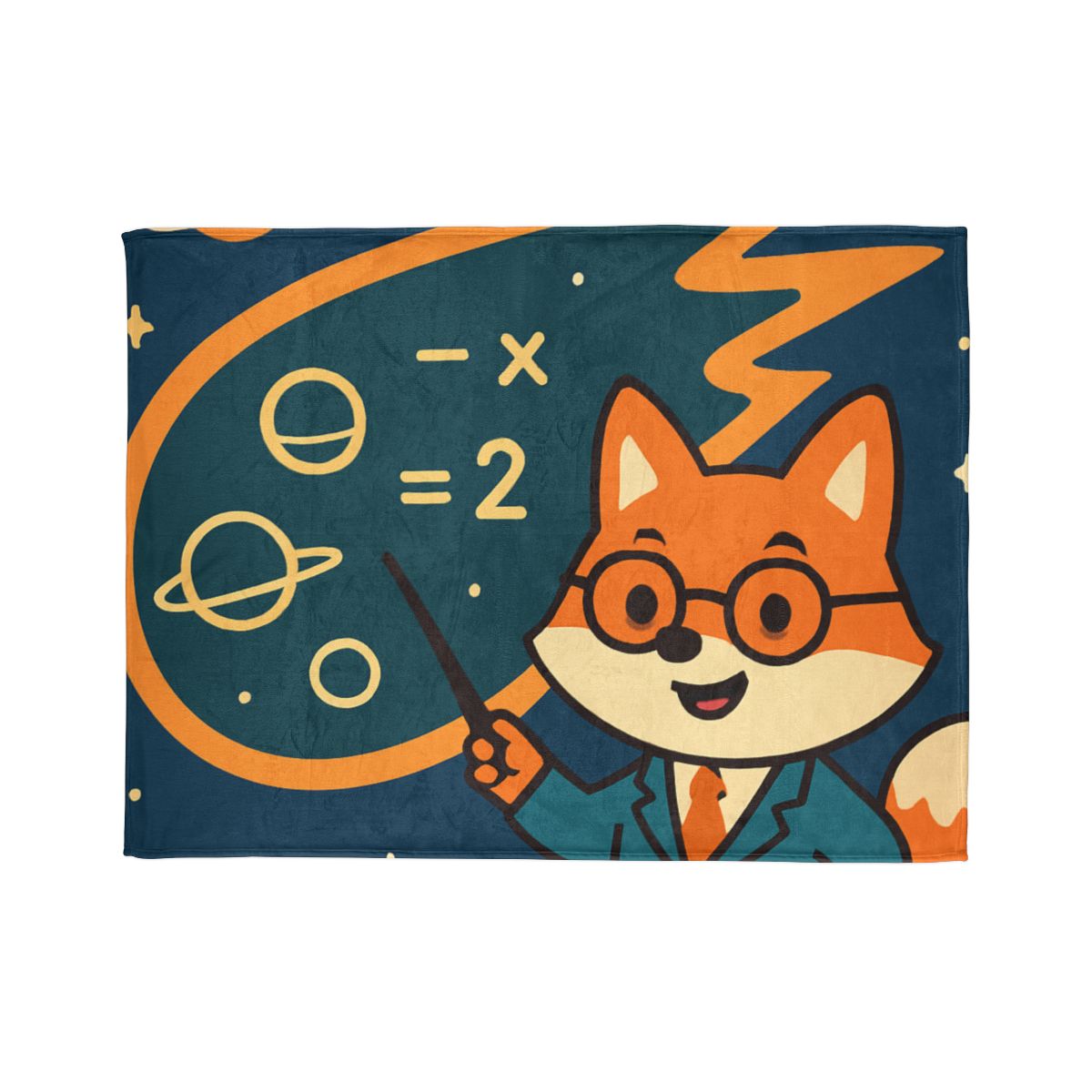 Comet Classroom With A Curious Fox soft fleece blankets