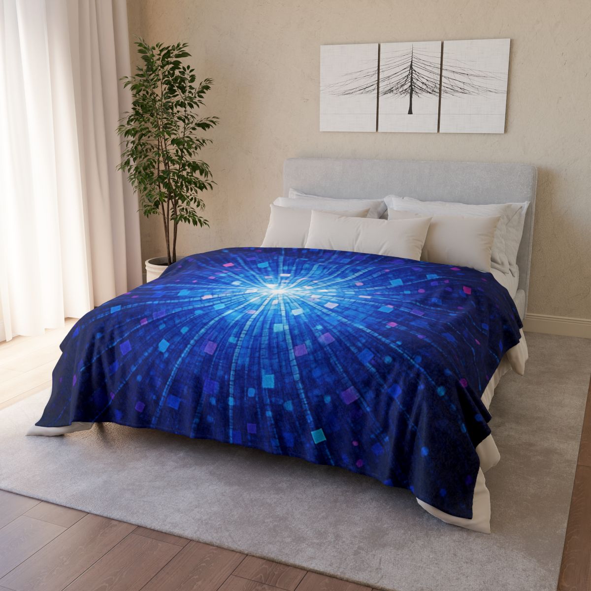 Photon Burst Mosaic stylish throw blankets