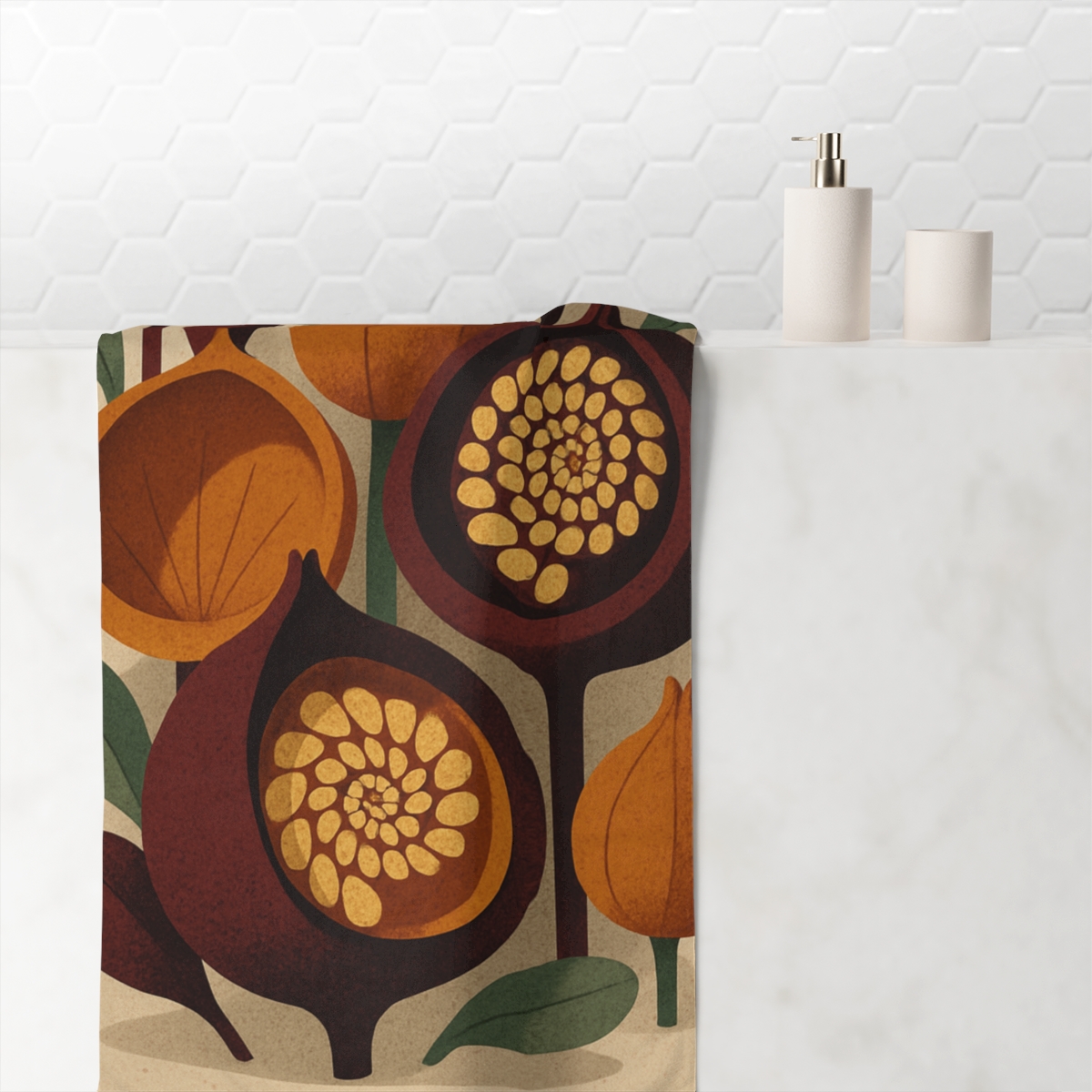 Seed Pod Cluster Study comfortable face towels