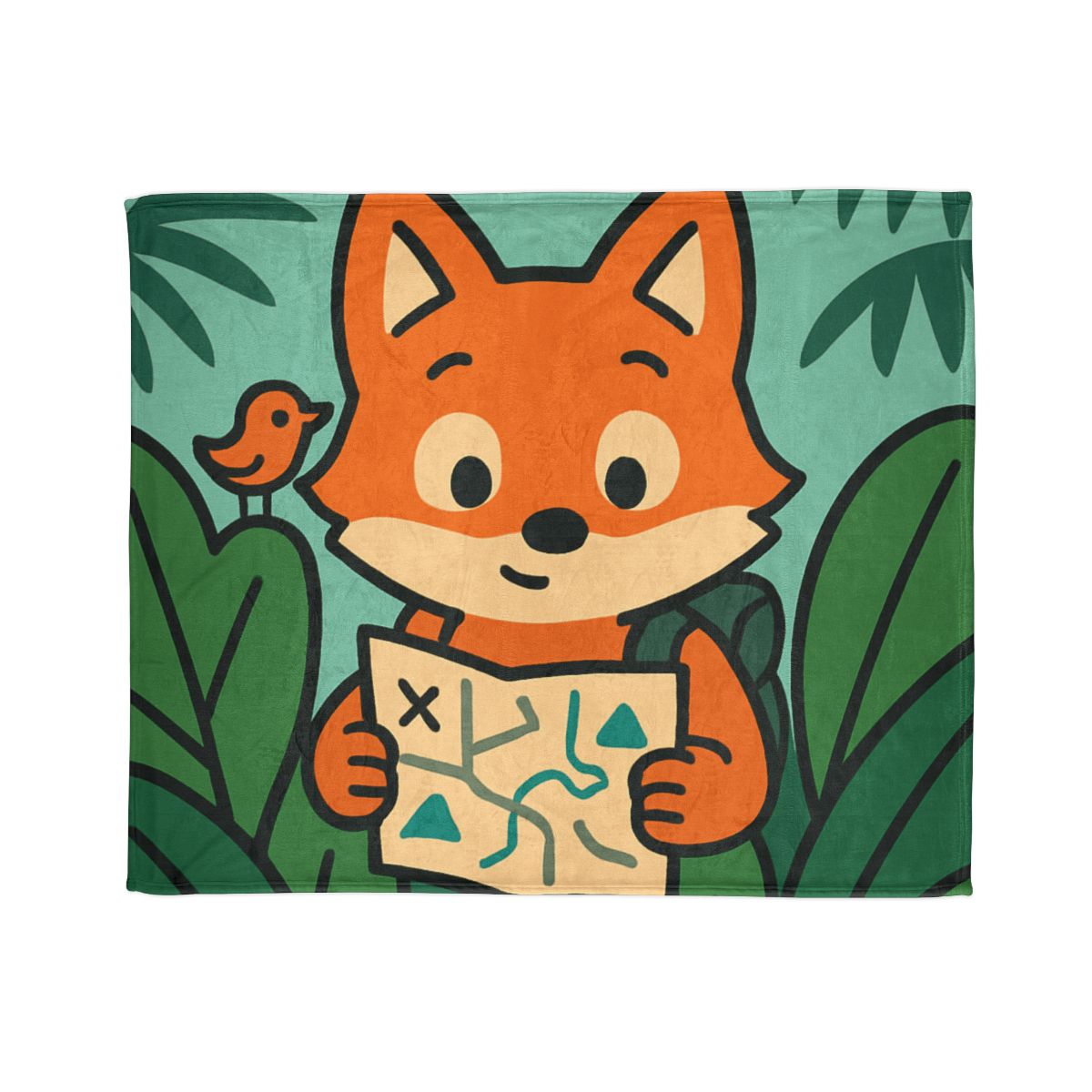 Jungle Explorer Fox trendy patterned blankets