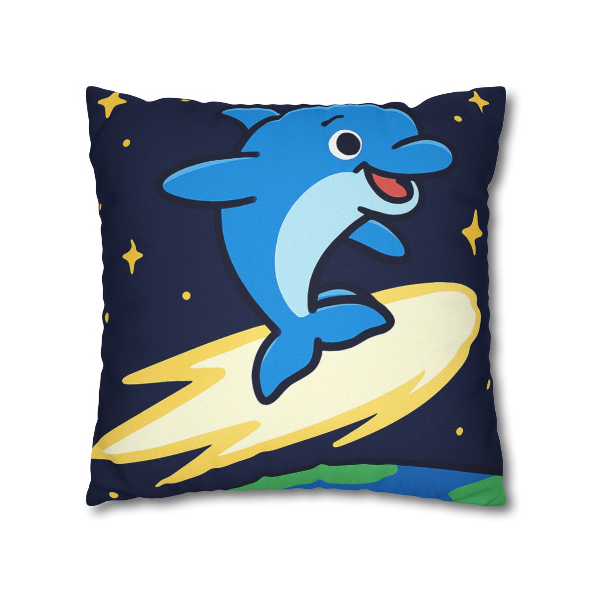 Cosmic Dolphin Comet Ride designer print pillow cases