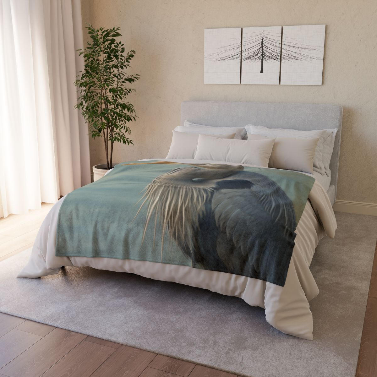 Harbor Watch Great Blue Heron warm winter blankets