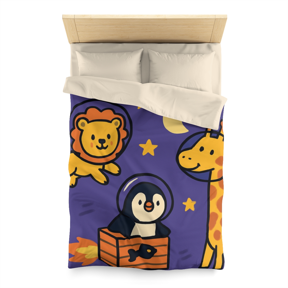 Starry Space Zoo personalized bedding duvets