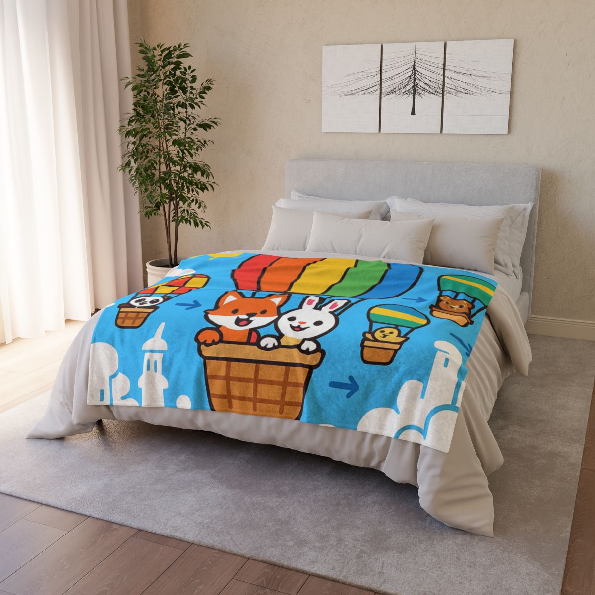 Cloud City Balloon Race unique gift blanketscustom blankets