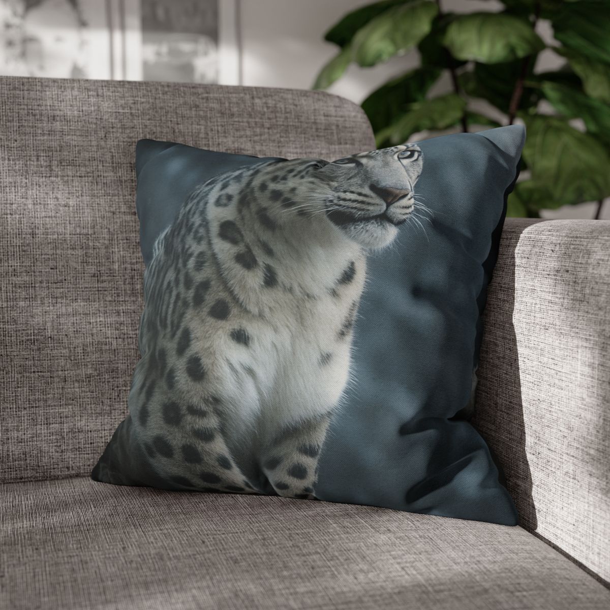 Crest Of Silence Snow Leopard soft cotton pillow cases