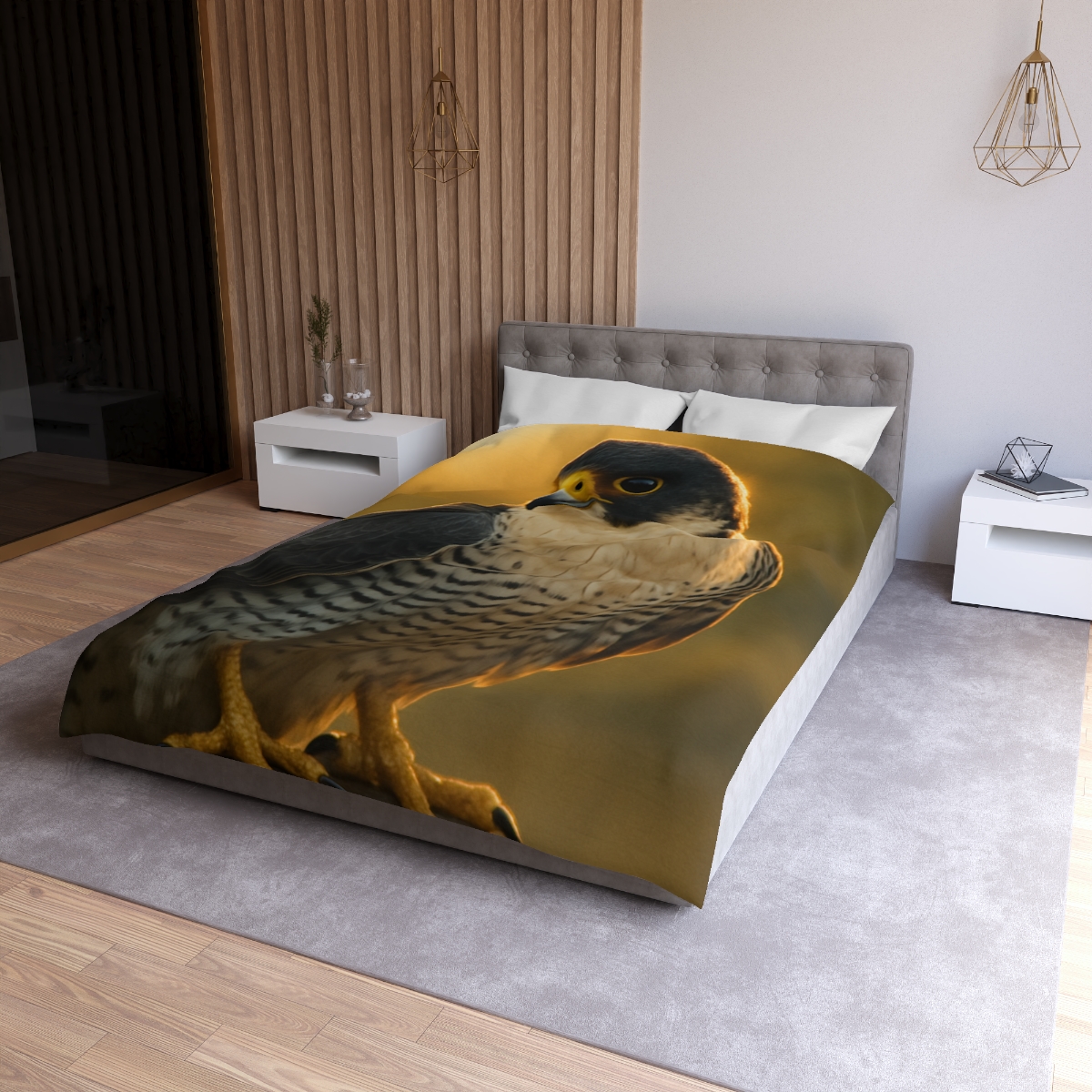 Dawn Arrow Peregrine Falcon designer printed duvets