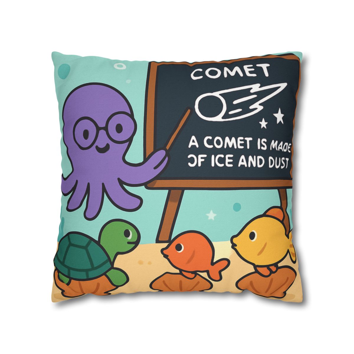Comet Classroom With Professor Octopus soft cotton pillow cases