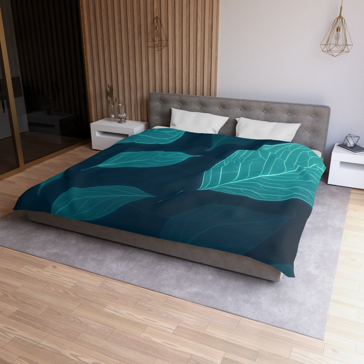 Orbiting Leaf Vein Circuit trendy bedroom duvets