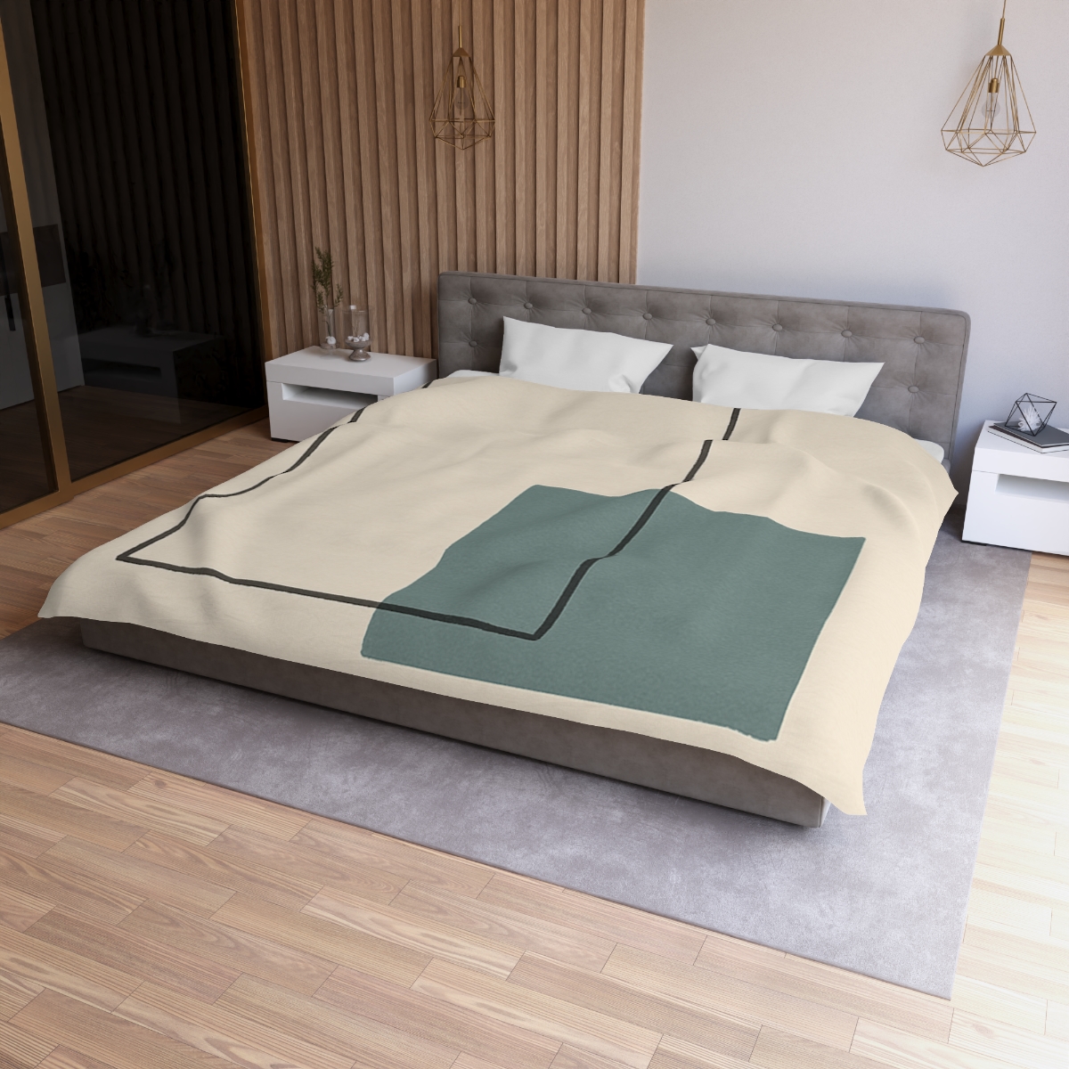 Open Frame With Quiet Spill designer printed duvets