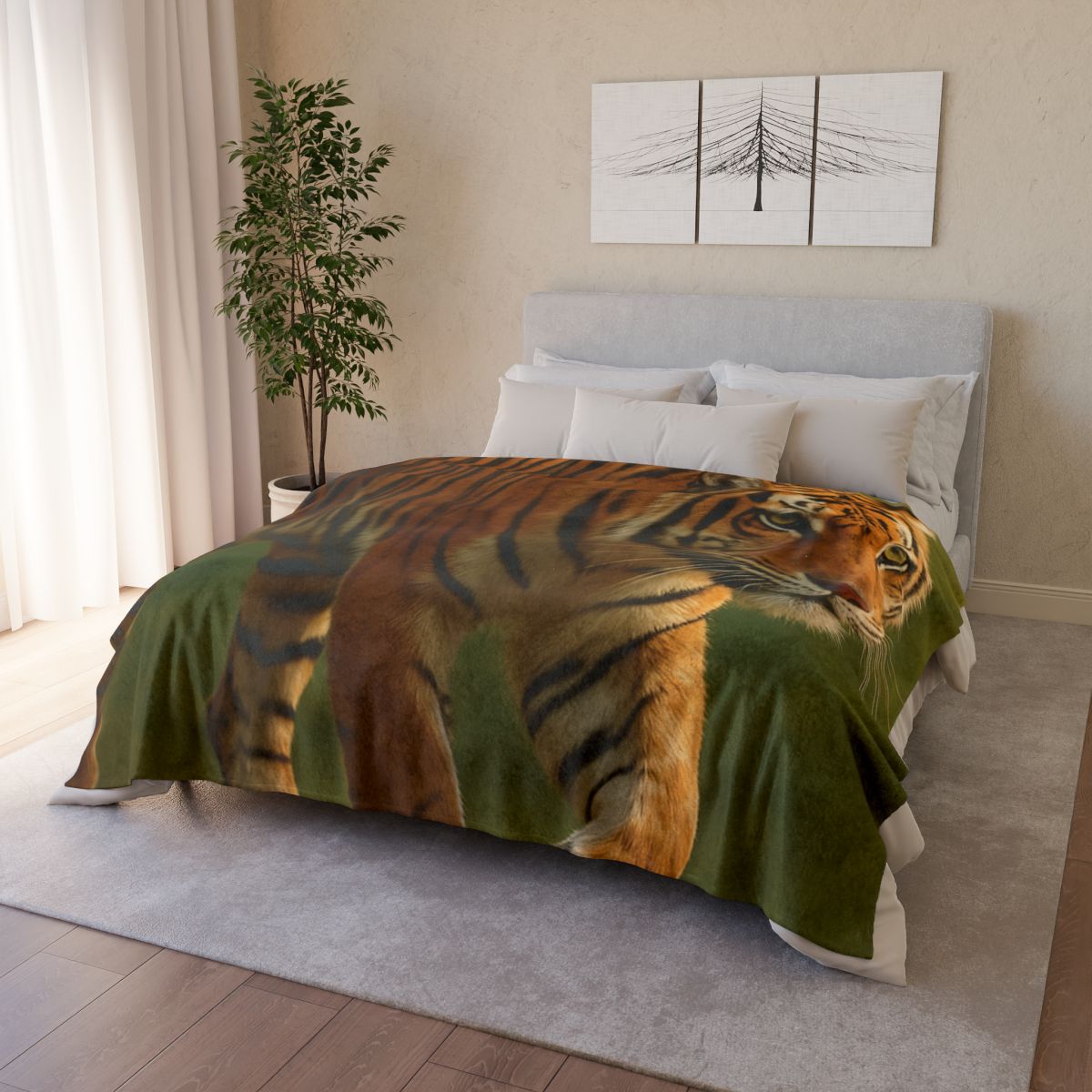 Forest Stalker Bengal Tiger soft fleece blankets