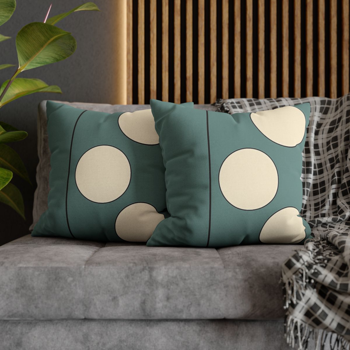 Staggered Trio Of Circles With Thin Divider unique gift pillow cases