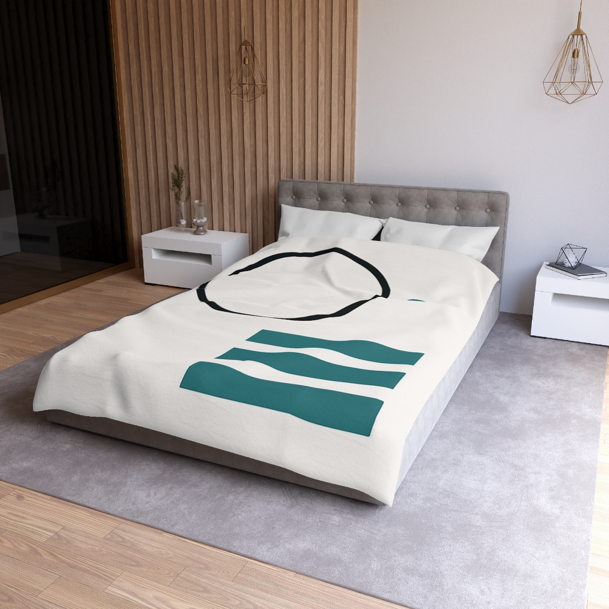 Orbiting Bars And Hollow Circle trendy bedroom duvets