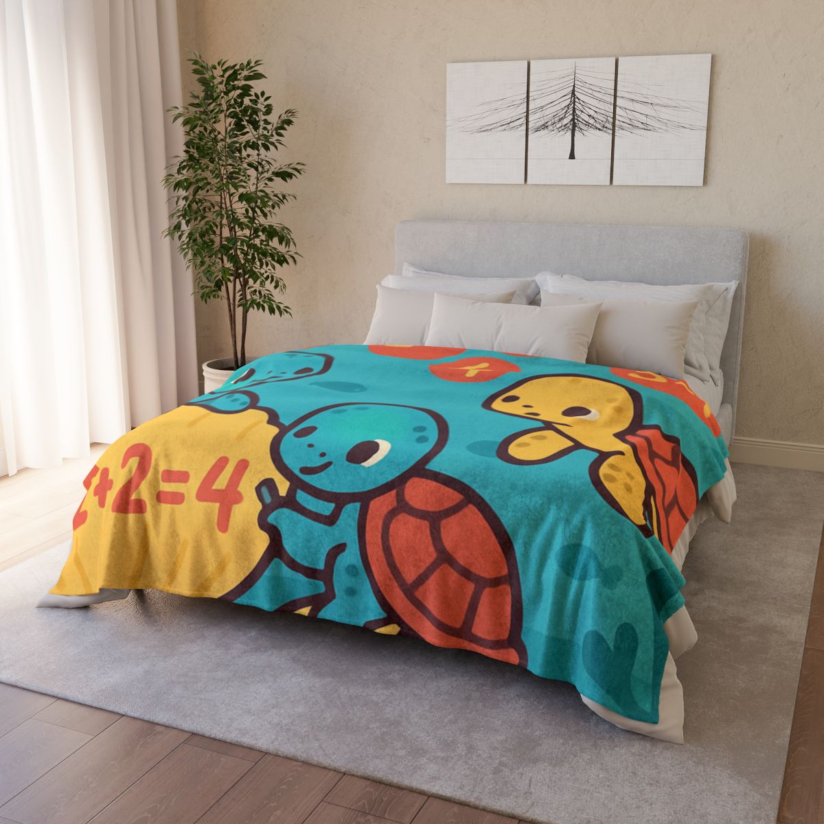 Coral Reef Math Turtles warm winter blankets