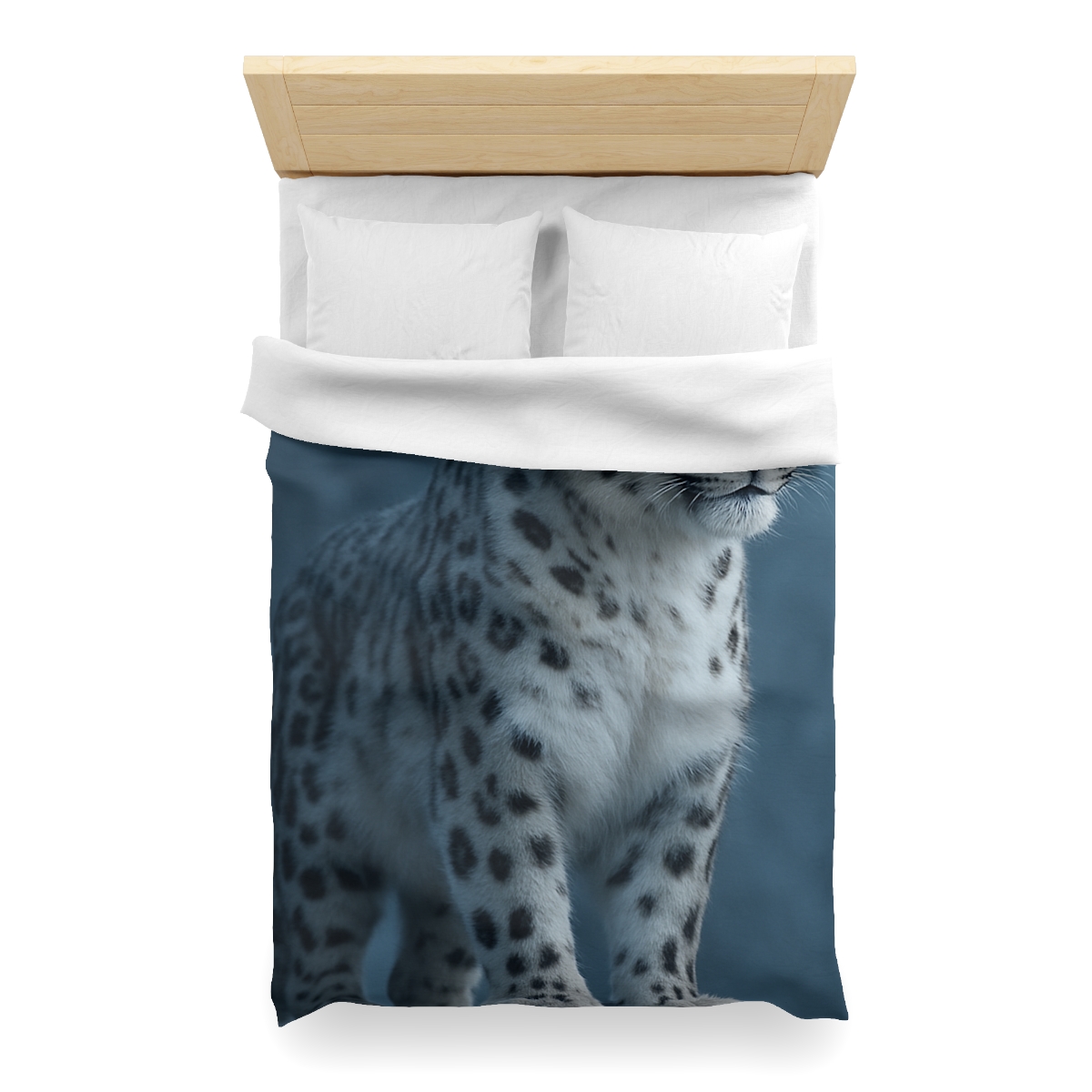 Cloud Cliff Snow Leopard designer printed duvets
