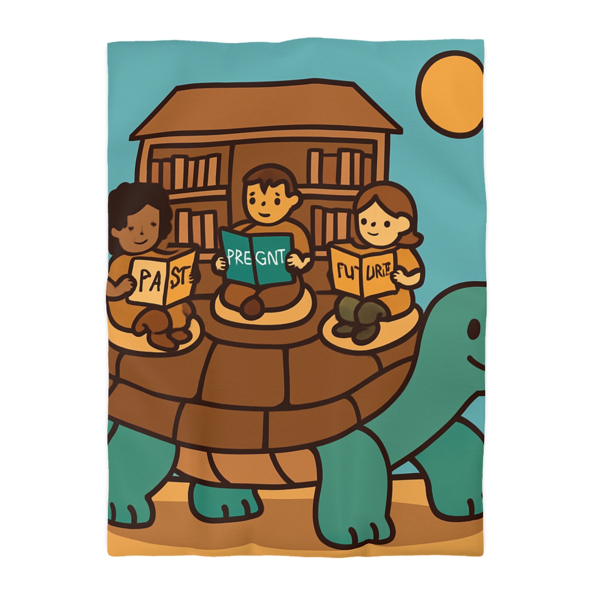 Time Traveling Turtle Library stylish duvet covers