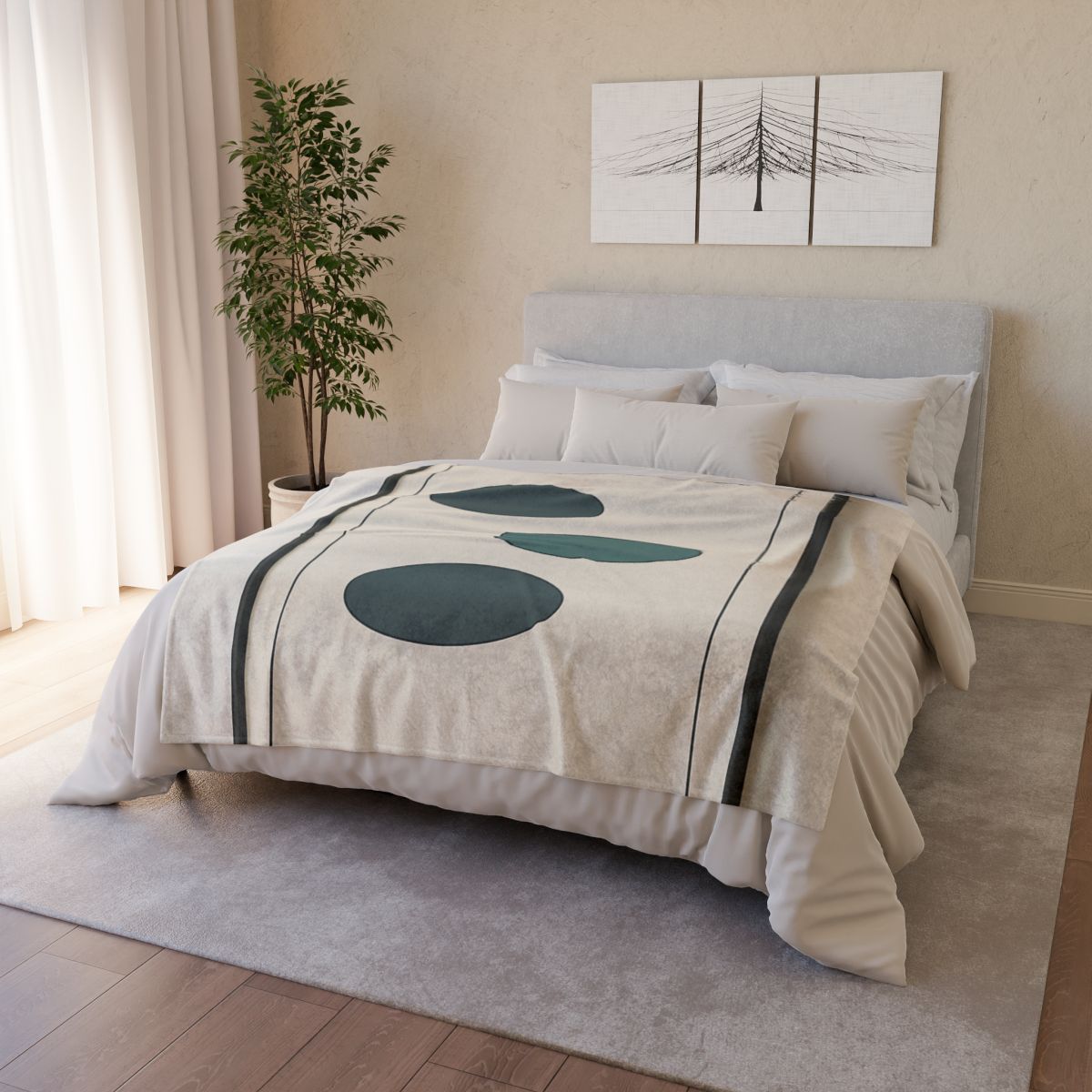 Trio Of Offset Ovals soft fleece blankets