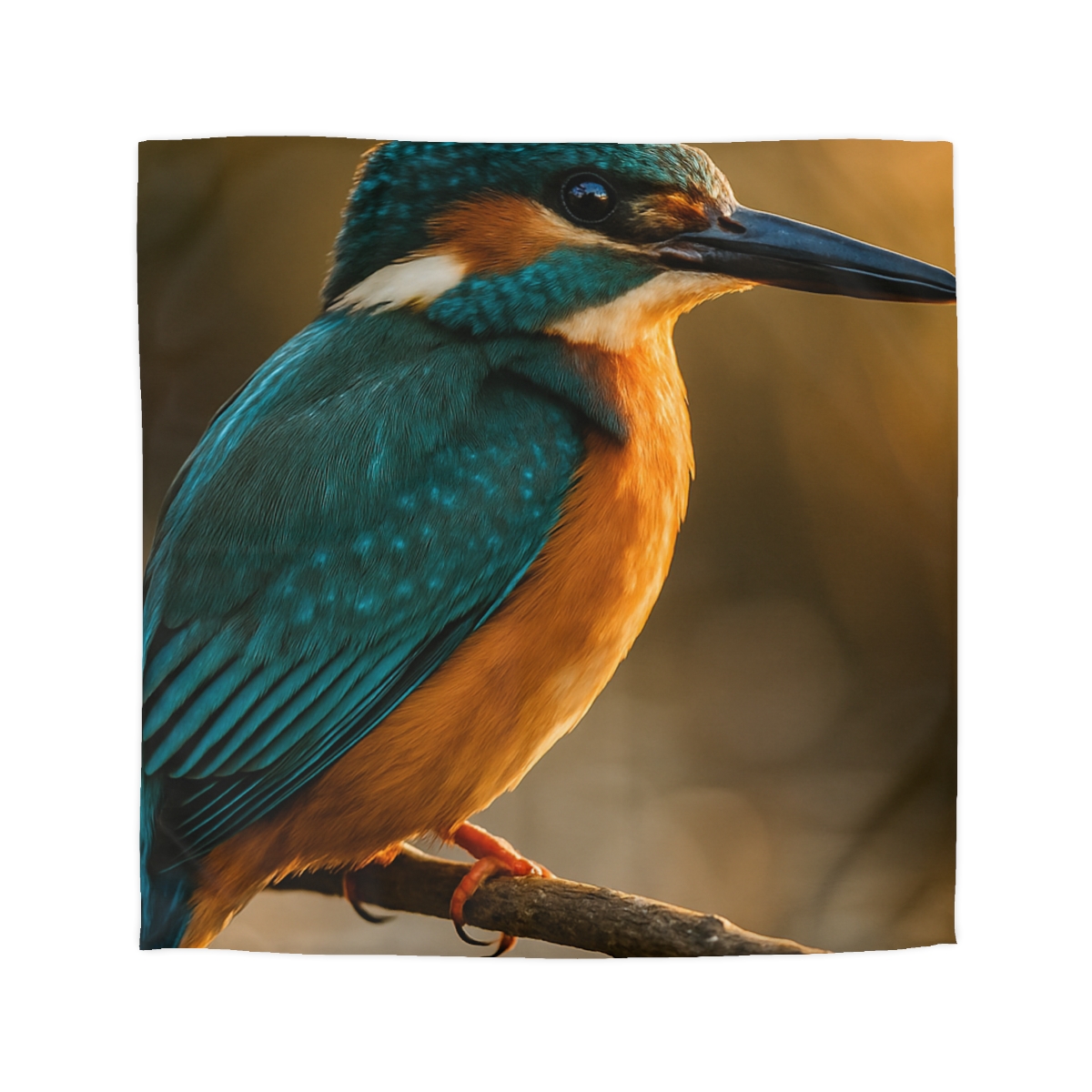 Emerald Glide Common Kingfisher personalized bedding duvets