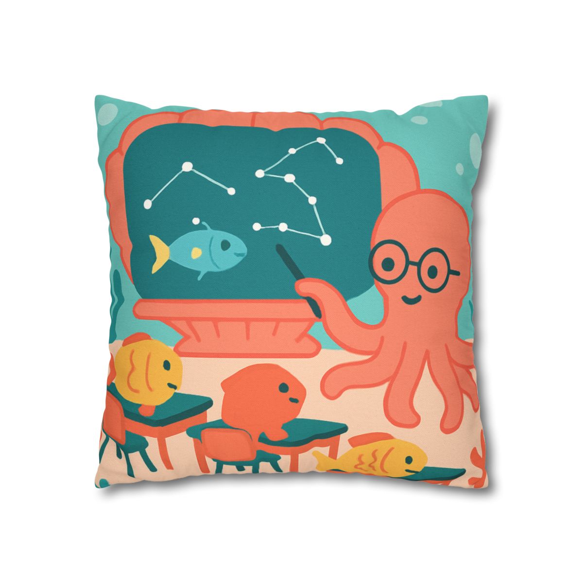 Cosmic Coral Classroom soft cotton pillow cases